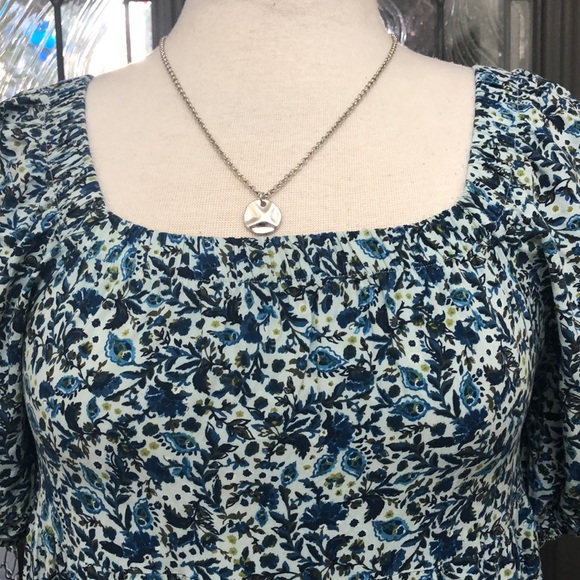 Wild Fable Blue Floral Puff Sleeve Mini Dress - Picture 3 of 8